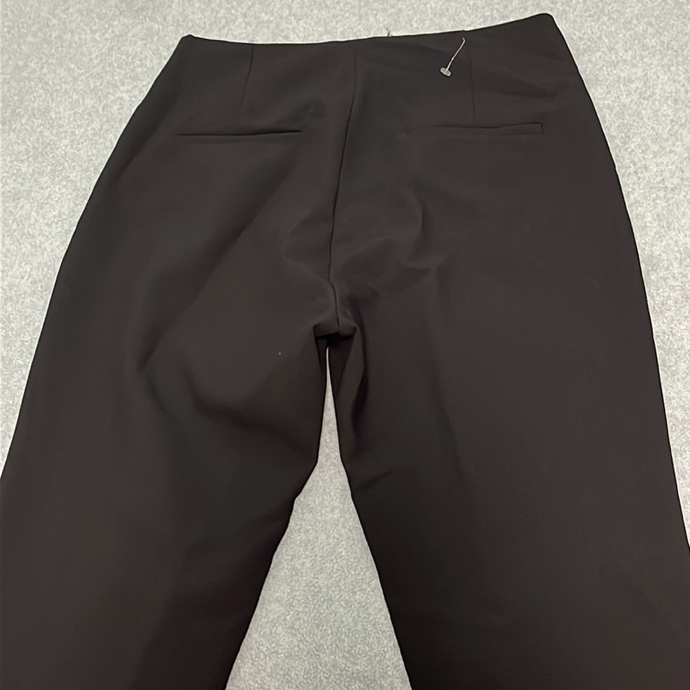Zara High Rise Trouser Pants Large BlackSide Slit Office Career - Picture 8 of 12
